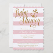 Invitation Parties scintillant Nautique Baby shower fille Inv (Devant)