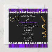 Invitation Parties scintillant nocturne de flamor violet Gold (Dos)