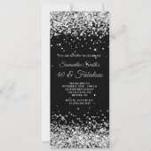 Invitation Parties scintillant Noir et Argent 40 et Fabulous (Devant)