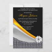 Invitation Parties scintillant Noir et Or Fabuleux 50e annive (Dos)