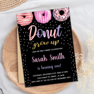 Invitation Parties scintillant Noir rose clair Donjon Anniver