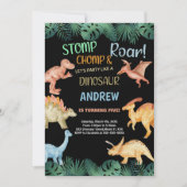 Invitation Parties scintillant noire Barwon Dinosaur Invitati (Devant)