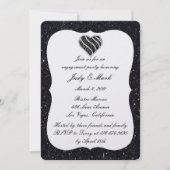 Invitation Parties scintillant noire Black Heart Engagement I (Devant)
