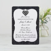 Invitation Parties scintillant noire Black Heart Engagement I (Debout devant)
