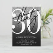 Invitation Parties scintillant noire blanche 30e anniversaire (Debout devant)