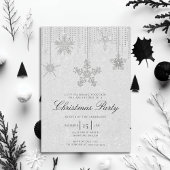 Invitation Parties scintillant noire blanche gouttelettes Sno