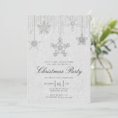 Invitation Parties scintillant noire blanche gouttelettes Sno (Debout devant)