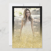 Invitation Parties scintillant Noire Classy Or Photo Sweet 16 (Dos)