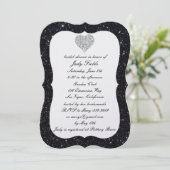 Invitation Parties scintillant noire Diamond Heart Fête des m (Debout devant)