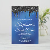 Invitation Parties scintillant noire éclatante  bleue Ombre S (Debout devant)