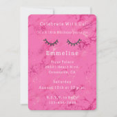 Invitation Parties scintillant noire éclatante cils rose Anni (Devant)