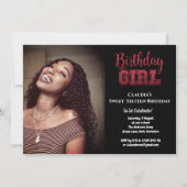 Invitation Parties scintillant noire Elégante Anniversaire Fi (Devant)