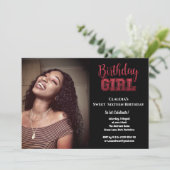 Invitation Parties scintillant noire Elégante Anniversaire Fi (Debout devant)