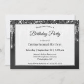 Invitation Parties scintillant noire en argent tendance Drive (Dos)