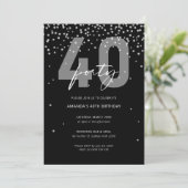Invitation Parties scintillant noire et argent scintillant 40 (Debout devant)