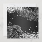 Invitation Parties scintillant noire et argentée Sweet sixtee (Dos)