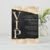 Invitation Parties scintillant noire et or brillante VIP Part (Debout devant)