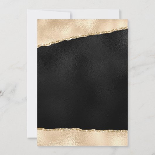 Invitation Parties scintillant noire et or brillante VIP Part (Dos)