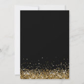 Invitation Parties scintillant noire et or Double Graduation (Dos)