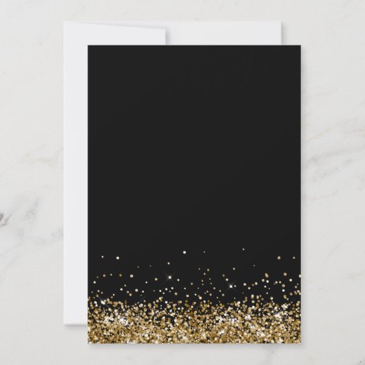 Invitation Parties scintillant noire et or Double Graduation (Dos)