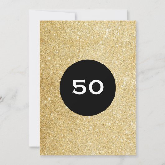 Invitation Parties scintillant Noire et Or Surprise fête Anni (Dos)