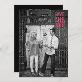 Invitation Parties scintillant noire et rose Enregistrer la d (Devant / Derrière)