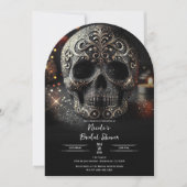 Invitation Parties scintillant noire Glam Sparkle crâne gothi (Devant)
