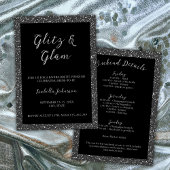 Invitation Parties scintillant noire Glitz & Glam Week-end Ba