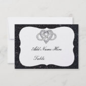 Invitation Parties scintillant Noire Infinity Table de Coeur  (Devant)