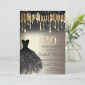 Invitation Parties scintillant noire Lecteurs Robe noire Or 3 (Debout devant)