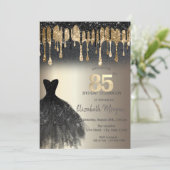 Invitation Parties scintillant noire Lecteurs Robe noire Or 8 (Debout devant)