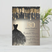 Invitation Parties scintillant noire Lecteurs Robe noire Or 8 (Debout devant)