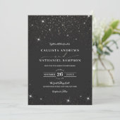 Invitation Parties scintillant noire minimaliste moderne Mari (Debout devant)