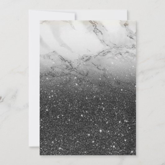 Invitation Parties scintillant noire moderne marbre ombre 21e (Dos)