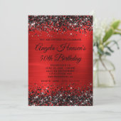 Invitation Parties scintillant noire Monogramme à huile rouge (Debout devant)