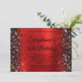 Invitation Parties scintillant noire Rouge fantaisie Monogram (Debout devant)