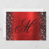 Invitation Parties scintillant noire Rouge fantaisie Monogram (Dos)