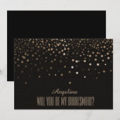 Invitation Parties scintillant noire Seras-tu ma servante d'h (Devant / Derrière)