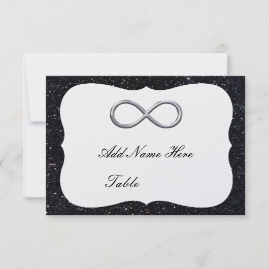 Invitation Parties scintillant noire Silver Infinity Table Pl (Devant)