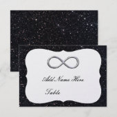 Invitation Parties scintillant noire Silver Infinity Table Pl (Devant / Derrière)