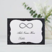 Invitation Parties scintillant noire Silver Infinity Table Pl (Debout devant)