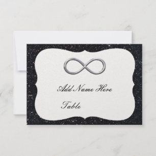 Invitation Parties scintillant noire Silver Infinity Table Pl
