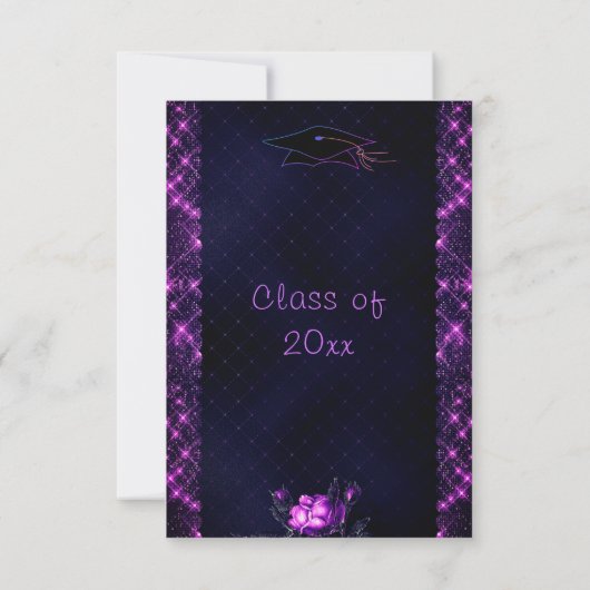Invitation Parties scintillant noire violette Sparkly Graduat (Dos)