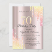 Invitation Parties scintillant Ombre - 70e anniversaire (Devant)