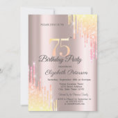Invitation Parties scintillant Ombre - 75e anniversaire (Devant)