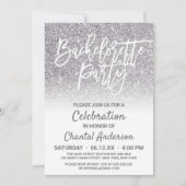 Invitation Parties scintillant Ombre Bachelorette en argent b (Devant)