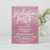 Invitation Parties scintillant Ombre Cassis Pink Silver Faux (Debout devant)