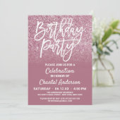 Invitation Parties scintillant Ombre de Cassis Pink Silver Fa (Debout devant)