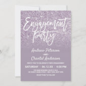 Invitation Parties scintillant Ombre de Dusty Purple Grey Fau (Devant)