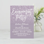 Invitation Parties scintillant Ombre de Dusty Purple Grey Fau (Debout devant)